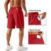 imageTACVASEN Mens Running Athletic Shorts 9quot Quick Dry Workout Gym Shorts Lightweight Summer Shorts 3 Zipper Pockets09tomato Red