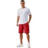 imageTACVASEN Mens Running Athletic Shorts 9quot Quick Dry Workout Gym Shorts Lightweight Summer Shorts 3 Zipper Pockets09tomato Red