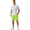 imageTACVASEN Mens Running Athletic Shorts 9quot Quick Dry Workout Gym Shorts Lightweight Summer Shorts 3 Zipper Pockets15yellow Green