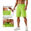 imageTACVASEN Mens Running Athletic Shorts 9quot Quick Dry Workout Gym Shorts Lightweight Summer Shorts 3 Zipper Pockets15yellow Green