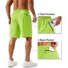 imageTACVASEN Mens Running Athletic Shorts 9quot Quick Dry Workout Gym Shorts Lightweight Summer Shorts 3 Zipper Pockets15yellow Green