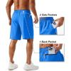 imageTACVASEN Mens Running Athletic Shorts 9quot Quick Dry Workout Gym Shorts Lightweight Summer Shorts 3 Zipper PocketsB Azure