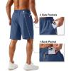 imageTACVASEN Mens Running Athletic Shorts 9quot Quick Dry Workout Gym Shorts Lightweight Summer Shorts 3 Zipper PocketsB Blue Grey