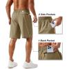 imageTACVASEN Mens Running Athletic Shorts 9quot Quick Dry Workout Gym Shorts Lightweight Summer Shorts 3 Zipper PocketsB Khaki