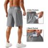 imageTACVASEN Mens Running Athletic Shorts 9quot Quick Dry Workout Gym Shorts Lightweight Summer Shorts 3 Zipper PocketsB Light Grey