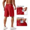 imageTACVASEN Mens Running Athletic Shorts 9quot Quick Dry Workout Gym Shorts Lightweight Summer Shorts 3 Zipper PocketsB Tomato Red