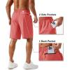 imageTACVASEN Mens Running Athletic Shorts 9quot Quick Dry Workout Gym Shorts Lightweight Summer Shorts 3 Zipper PocketsB Watermelon Red