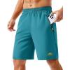 imageTACVASEN Mens Running Athletic Shorts 9quot Quick Dry Workout Gym Shorts Lightweight Summer Shorts 3 Zipper Pockets12lake Blue