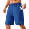 imageTACVASEN Mens Running Athletic Shorts 9quot Quick Dry Workout Gym Shorts Lightweight Summer Shorts 3 Zipper Pockets13royal Blue
