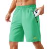 imageTACVASEN Mens Running Athletic Shorts 9quot Quick Dry Workout Gym Shorts Lightweight Summer Shorts 3 Zipper Pockets14mint Green