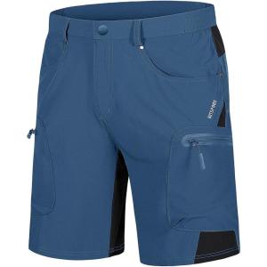 imageTACVASEN Mens Hiking Cargo Shorts 10quot with Zipper Pockets Quick Dry Casual Stretch Golf Work Short Outdoor SummerBlue Grey