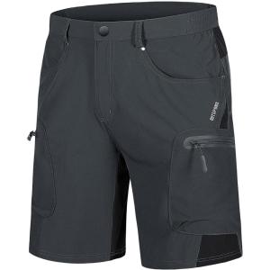 imageTACVASEN Mens Hiking Cargo Shorts 10quot with Zipper Pockets Quick Dry Casual Stretch Golf Work Short Outdoor SummerDark Grey
