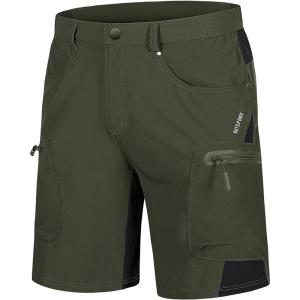 imageTACVASEN Mens Hiking Cargo Shorts 10quot with Zipper Pockets Quick Dry Casual Stretch Golf Work Short Outdoor SummerGreen