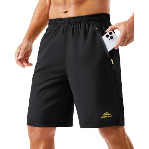 imageTACVASEN Mens Running Athletic Shorts 9quot Quick Dry Workout Gym Shorts Lightweight Summer Shorts 3 Zipper Pockets01black
