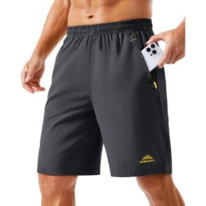 imageTACVASEN Mens Running Athletic Shorts 9quot Quick Dry Workout Gym Shorts Lightweight Summer Shorts 3 Zipper Pockets02grey