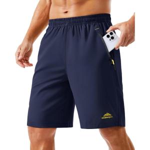 imageTACVASEN Mens Running Athletic Shorts 9quot Quick Dry Workout Gym Shorts Lightweight Summer Shorts 3 Zipper Pockets06navy
