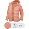imageTACVASEN Womens Lightweight Puffer Jacket with Hood Pockets Quilted Padded Fullzip Winter CoatApricot