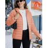 imageTACVASEN Womens Lightweight Puffer Jacket with Hood Pockets Quilted Padded Fullzip Winter CoatApricot