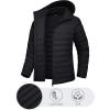 imageTACVASEN Womens Lightweight Puffer Jacket with Hood Pockets Quilted Padded Fullzip Winter CoatBlack