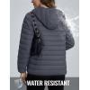 imageTACVASEN Womens Lightweight Puffer Jacket with Hood Pockets Quilted Padded Fullzip Winter CoatDark Grey