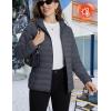 imageTACVASEN Womens Lightweight Puffer Jacket with Hood Pockets Quilted Padded Fullzip Winter CoatDark Grey