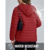 imageTACVASEN Womens Lightweight Puffer Jacket with Hood Pockets Quilted Padded Fullzip Winter CoatDark Orange