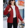 imageTACVASEN Womens Lightweight Puffer Jacket with Hood Pockets Quilted Padded Fullzip Winter CoatDark Orange
