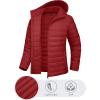 imageTACVASEN Womens Lightweight Puffer Jacket with Hood Pockets Quilted Padded Fullzip Winter CoatDark Orange
