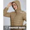 imageTACVASEN Womens Lightweight Puffer Jacket with Hood Pockets Quilted Padded Fullzip Winter CoatKhaki