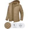 imageTACVASEN Womens Lightweight Puffer Jacket with Hood Pockets Quilted Padded Fullzip Winter CoatKhaki