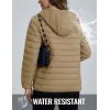imageTACVASEN Womens Lightweight Puffer Jacket with Hood Pockets Quilted Padded Fullzip Winter CoatKhaki