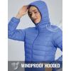 imageTACVASEN Womens Lightweight Puffer Jacket with Hood Pockets Quilted Padded Fullzip Winter CoatLight Blue