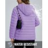 imageTACVASEN Womens Lightweight Puffer Jacket with Hood Pockets Quilted Padded Fullzip Winter CoatLight Purple