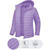 imageTACVASEN Womens Lightweight Puffer Jacket with Hood Pockets Quilted Padded Fullzip Winter CoatLight Purple