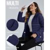 imageTACVASEN Womens Lightweight Puffer Jacket with Hood Pockets Quilted Padded Fullzip Winter CoatNavy Blue
