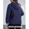 imageTACVASEN Womens Lightweight Puffer Jacket with Hood Pockets Quilted Padded Fullzip Winter CoatNavy Blue