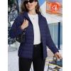imageTACVASEN Womens Lightweight Puffer Jacket with Hood Pockets Quilted Padded Fullzip Winter CoatNavy Blue