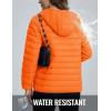 imageTACVASEN Womens Lightweight Puffer Jacket with Hood Pockets Quilted Padded Fullzip Winter CoatOrange