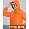 imageTACVASEN Womens Lightweight Puffer Jacket with Hood Pockets Quilted Padded Fullzip Winter CoatOrange