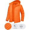 imageTACVASEN Womens Lightweight Puffer Jacket with Hood Pockets Quilted Padded Fullzip Winter CoatOrange