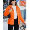 imageTACVASEN Womens Lightweight Puffer Jacket with Hood Pockets Quilted Padded Fullzip Winter CoatOrange