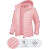 imageTACVASEN Womens Lightweight Puffer Jacket with Hood Pockets Quilted Padded Fullzip Winter CoatPink