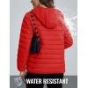 imageTACVASEN Womens Lightweight Puffer Jacket with Hood Pockets Quilted Padded Fullzip Winter CoatTomato Red