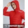 imageTACVASEN Womens Lightweight Puffer Jacket with Hood Pockets Quilted Padded Fullzip Winter CoatTomato Red
