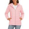 imageTACVASEN Womens Lightweight Puffer Jacket with Hood Pockets Quilted Padded Fullzip Winter CoatPink
