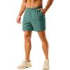 imageTACVASEN Mens 2 in 1 Running Shorts with Liner Quick Dry 5quot Workout Gym Athletic Training Waterproof Short with PocketsFerngreen
