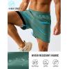 imageTACVASEN Mens 2 in 1 Running Shorts with Liner Quick Dry 5quot Workout Gym Athletic Training Waterproof Short with PocketsFerngreen