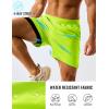 imageTACVASEN Mens 2 in 1 Running Shorts with Liner Quick Dry 5quot Workout Gym Athletic Training Waterproof Short with PocketsFlgreen