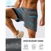 imageTACVASEN Mens 2 in 1 Running Shorts with Liner Quick Dry 5quot Workout Gym Athletic Training Waterproof Short with PocketsMediumgrey