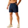 imageTACVASEN Mens 2 in 1 Running Shorts with Liner Quick Dry 5quot Workout Gym Athletic Training Waterproof Short with PocketsNavy